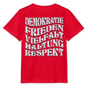 Respekt Demokratie - Stanley/Stella Kinder T-Shirt MINI CREATOR  - Rot - Vorne - Jaiden (125cm)