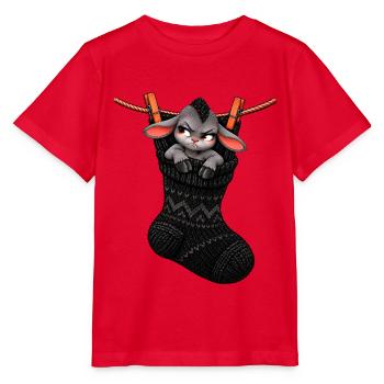 Schwarzes Schaf in einer gestrickten Socke – Strickhumor - Stanley/Stella Kinder T-Shirt MINI CREATOR  - Rot - Vorne - Jaiden (125cm)