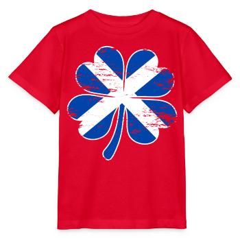 Schottland Flagge Kleeblatt used - Stanley/Stella Kinder T-Shirt MINI CREATOR  - Rot - Vorne - Jaiden (125cm)