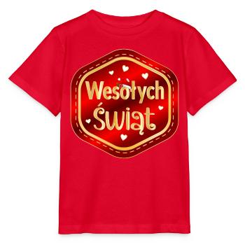 Frohe Weihnachten, Polen, - Stanley/Stella Kinder T-Shirt MINI CREATOR  - Rot - Vorne - Jaiden (125cm)