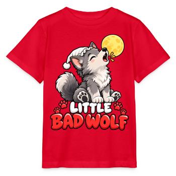 Mondschein Wolf mit Wintermütze - Stanley/Stella Kinder T-Shirt MINI CREATOR  - Rot - Vorne - Jaiden (125cm)