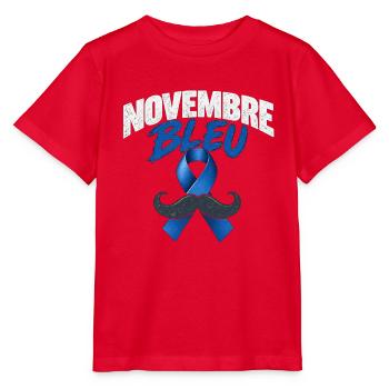 November Blauer Schnurrbart - Stanley/Stella Kinder T-Shirt MINI CREATOR  - Rot - Vorne - Jaiden (125cm)
