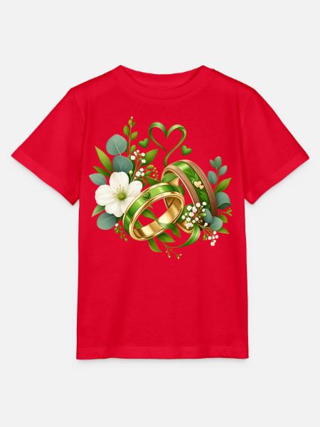Grünehochzeit , Grünes Liebesband Hochzeitsdesign - Stanley/Stella Kinder T-Shirt MINI CREATOR - Rot