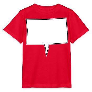 Eckige Sprechblase in Weiß - Stanley/Stella Kinder T-Shirt MINI CREATOR  - Rot - Vorne - Jaiden (125cm)