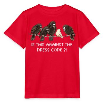 Is This Against The Dress Code Krähen Humor - Stanley/Stella Kinder T-Shirt MINI CREATOR  - Rot - Vorne - Jaiden (125cm)