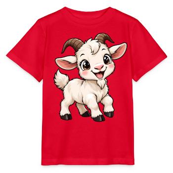Ziege Kawaii Style – Süßes Bauernhoftier - Stanley/Stella Kinder T-Shirt MINI CREATOR  - Rot - Vorne - Jaiden (125cm)