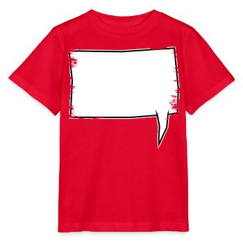 Eckige Sprechblase rechts in Weiß used look - Stanley/Stella Kinder T-Shirt MINI CREATOR  - Rot - Vorne - Jaiden (125cm)