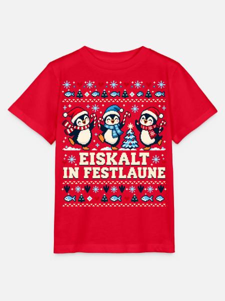 Pinguine - Eiskalt in Festlaune - Stanley/Stella Kinder T-Shirt MINI CREATOR - Rot