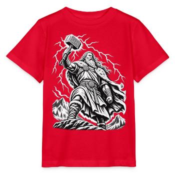 Thor – Donnergott im mystischen Sturm - Stanley/Stella Kinder T-Shirt MINI CREATOR  - Rot - Vorne - Jaiden (125cm)