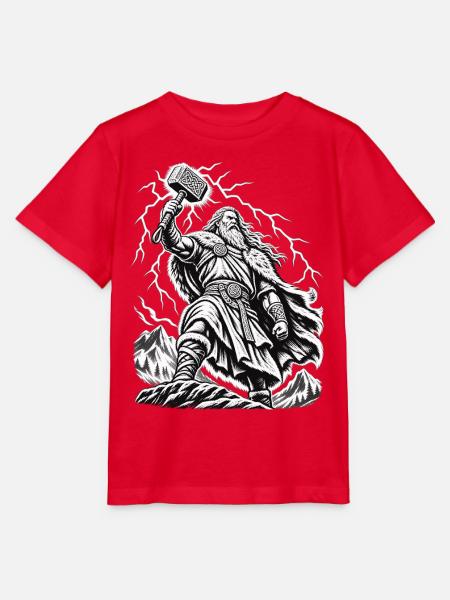 Thor – Donnergott im mystischen Sturm - Stanley/Stella Kinder T-Shirt MINI CREATOR  - Rot