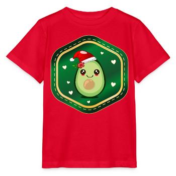 Weihnachts-Avocado - Stanley/Stella Kinder T-Shirt MINI CREATOR  - Rot - Vorne - Jaiden (125cm)