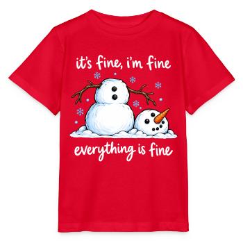 Schneemann: Lustig: Winter, Schnee, frohe Weihnachten - Stanley/Stella Kinder T-Shirt MINI CREATOR  - Rot - Vorne - Jaiden (125cm)