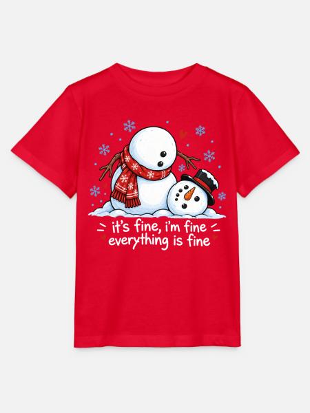 Lustiger Schneemann Frohe Weihnachten Winter-Schnee - Stanley/Stella Kinder T-Shirt MINI CREATOR  - Rot