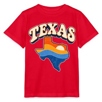 Texas Retro Sonnenuntergang - Stanley/Stella Kinder T-Shirt MINI CREATOR  - Rot - Vorne - Jaiden (125cm)