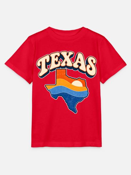 Texas Retro Sonnenuntergang - Stanley/Stella Kinder T-Shirt MINI CREATOR - Rot