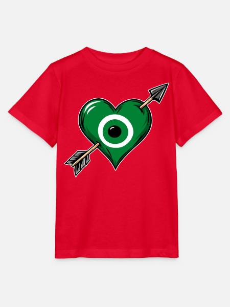 Nazarherz mit Pfeil Grün - Stanley/Stella Kinder T-Shirt MINI CREATOR  - Rot