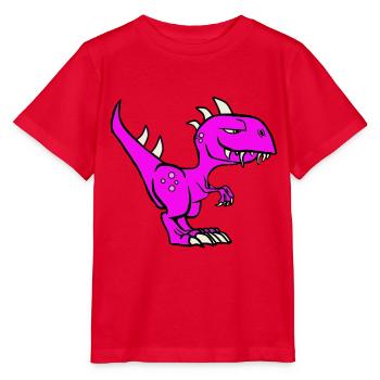 Dinosaure violet - T-shirt bio MINI CREATOR Stanley/Stella Enfant - rouge - Devant - Jaiden (125cm)