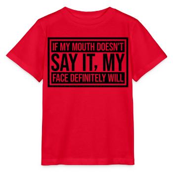 Mon visage le fera certainement - T-shirt bio MINI CREATOR Stanley/Stella Enfant - rouge - Devant - Jaiden (125cm)