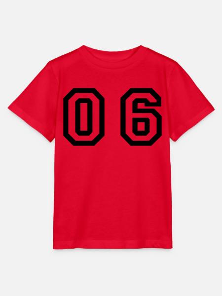 nombre - 06 - zéro six - T-shirt bio MINI CREATOR Stanley/Stella Enfant - rouge