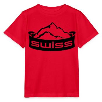 Swiss Mountain Banner Logo - T-shirt bio MINI CREATOR Stanley/Stella Enfant - rouge - Devant - Jaiden (125cm)