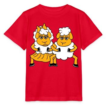 2 Schafe Pärchen Müde Gelangweilt Freunde Verliebt - Stanley/Stella Kinder T-Shirt MINI CREATOR  - Rot - Vorne - Jaiden (125cm)