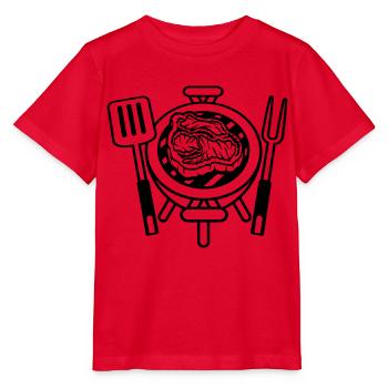 Grill Master Steak BBQ Charcoal Grill - Stanley/Stella MINI CREATOR Kids’ T-Shirt - red - Front - Jaiden (125cm)