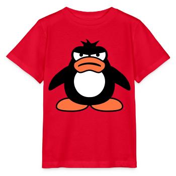 Penguin Angry Unhappy Bad Mood - Stanley/Stella MINI CREATOR Kids’ T-Shirt - red - Front - Jaiden (125cm)