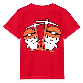 2 canards mineur pioche casque lampe amis mignon - T-shirt bio MINI CREATOR Stanley/Stella Enfant - rouge - Devant - Jaiden (125cm)