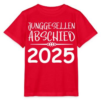 Enterrement de vie de garçon 2025 - T-shirt bio MINI CREATOR Stanley/Stella Enfant - rouge - Devant - Jaiden (125cm)