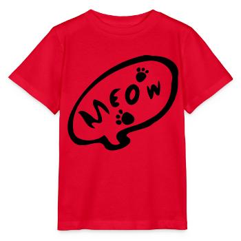meow_txt kitty cat paw_prints - Stanley/Stella MINI CREATOR Kids’ T-Shirt - red - Front - Jaiden (125cm)