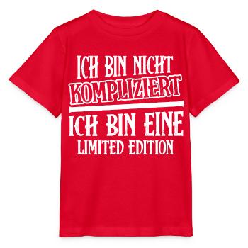 Ich bin nicht kompliziert bin eine Limited Edition - Stanley/Stella Kinder T-Shirt MINI CREATOR  - Rot - Vorne - Jaiden (125cm)