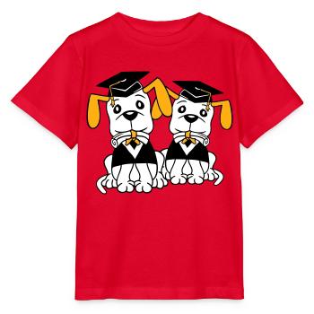 Dogs School Graduation Certificate Gymnasium College Abi - Stanley/Stella MINI CREATOR Kids’ T-Shirt - red - Front - Jaiden (125cm)
