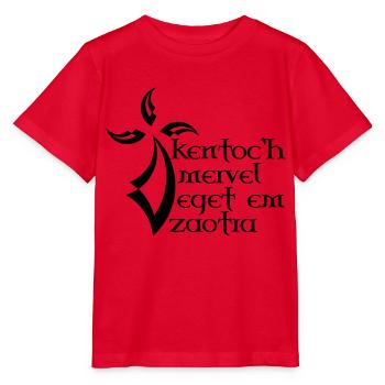 Devise bretonne - T-shirt bio MINI CREATOR Stanley/Stella Enfant - rouge - Devant - Jaiden (125cm)