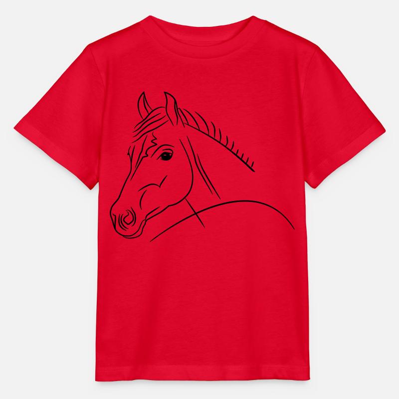 Illustration de tête de cheval - T-shirt bio MINI CREATOR Stanley/Stella Enfant - rouge