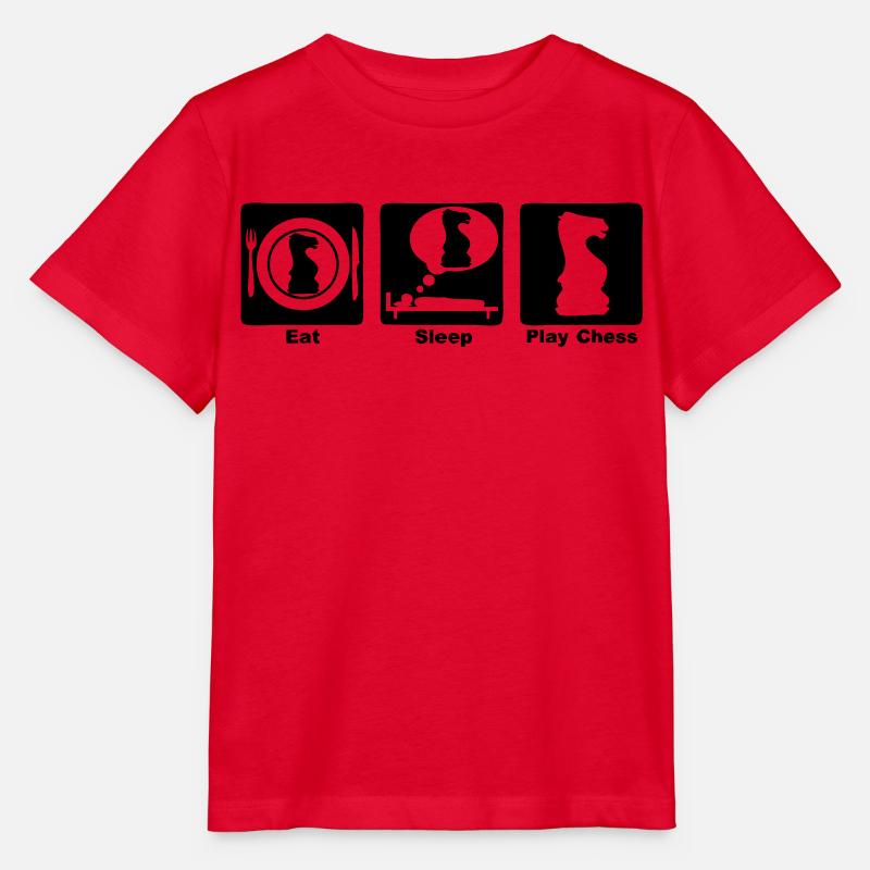 chess eat sleep play - T-shirt bio MINI CREATOR Stanley/Stella Enfant - rouge