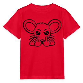 Mouse Nasty Angry Frustrated Aggressive Middle Finger - Stanley/Stella MINI CREATOR Kids’ T-Shirt - red - Front - Jaiden (125cm)