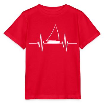 Voile Battement De Coeur Marin Capitaine Voilier - T-shirt bio MINI CREATOR Stanley/Stella Enfant - rouge - Devant - Jaiden (125cm)