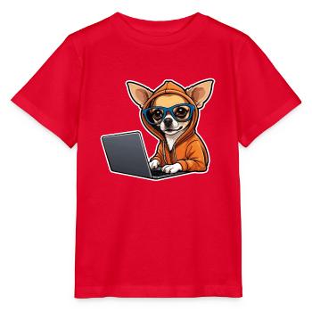 Chihuahua Nerd - Stanley/Stella Kinder T-Shirt MINI CREATOR  - Rot - Vorne - Jaiden (125cm)