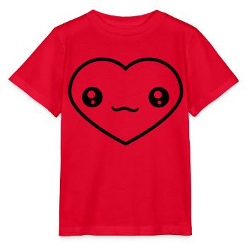 herzchen herz gesicht suess niedlich kopf form lie - Stanley/Stella Kinder T-Shirt MINI CREATOR  - Rot - Vorne - Jaiden (125cm)