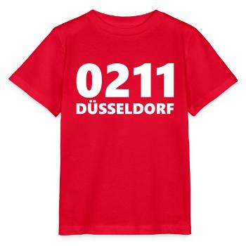 0211 Vorwahl Düsseldorf NRW Rhein - Stanley/Stella Kinder T-Shirt MINI CREATOR  - Rot - Vorne - Jaiden (125cm)