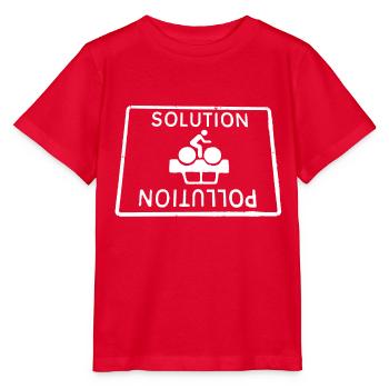 to pollution, solution - Stanley/Stella MINI CREATOR Kids’ T-Shirt - red - Front - Jaiden (125cm)
