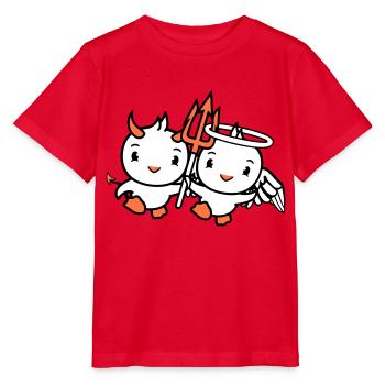 Vögel Engel Himmel Teufel Hörner Satan Hölle böse - Stanley/Stella Kinder T-Shirt MINI CREATOR  - Rot - Vorne - Jaiden (125cm)