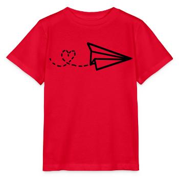 Avion en papier avec un coeur - T-shirt bio MINI CREATOR Stanley/Stella Enfant - rouge - Devant - Jaiden (125cm)