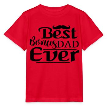 Meilleur papa bonus de tous les temps - T-shirt bio MINI CREATOR Stanley/Stella Enfant - rouge - Devant - Jaiden (125cm)