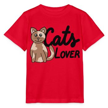 cats lover - Stanley/Stella MINI CREATOR Kids’ T-Shirt - red - Front - Jaiden (125cm)