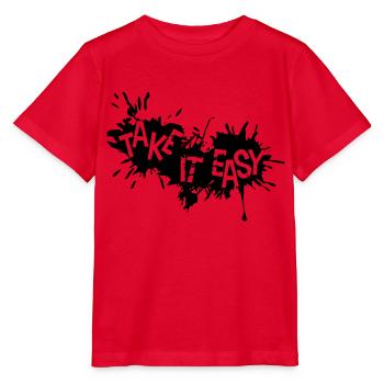 farbe tropfen graffiti klecks spritzer take it log - Stanley/Stella Kinder T-Shirt MINI CREATOR  - Rot - Vorne - Jaiden (125cm)