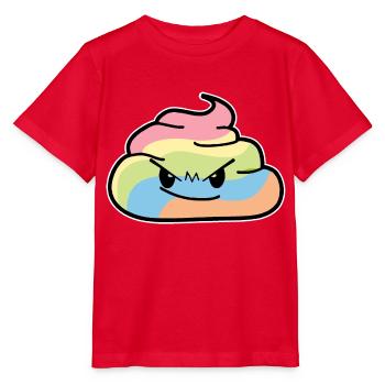 Regenbogen Haufen - Poo grummelige Kacke - Stanley/Stella Kinder T-Shirt MINI CREATOR  - Rot - Vorne - Jaiden (125cm)