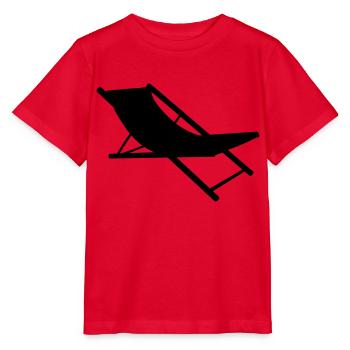 silhouette liegestuhl strandstuhl urlaub ferien st - Stanley/Stella Kinder T-Shirt MINI CREATOR  - Rot - Vorne - Jaiden (125cm)