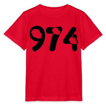 974 Reunion map - Stanley/Stella MINI CREATOR Kids’ T-Shirt - red - Front - Jaiden (125cm)