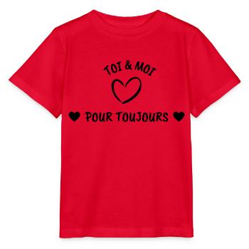 Pour les amoureux - toi et moi pour toujours - T-shirt bio MINI CREATOR Stanley/Stella Enfant - rouge - Devant - Jaiden (125cm)
